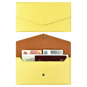 Органайзер-папка д/путешествий арт.48409/50 НАППА СВЕТЛО-ЖЕЛТЫЙ МЕТАЛЛИК (227х110 мм, блинтовое тисн