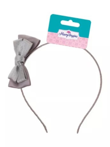 Ободок /Серебряный бант/ 8 см.