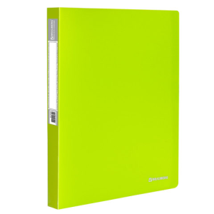 Папка на 2 кольцах BRAUBERG /Neon/, 25 мм, внутренний карман, неоновая, зеленая, до 170 листов, 0,7 