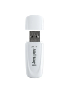 Флеш-диск 4 GB SMARTBUY Scout, USB 2.0, белый, SB004GB2SCW