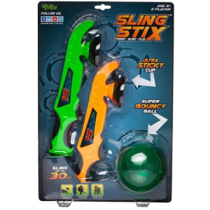 Спортивная игра Sling Stix, (2 устройства для запуска с присоской, 1 мячик попрыгунчик)